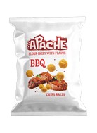 Flour chips with barbeque flavor